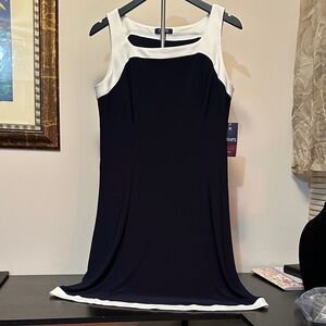 Chaps Black and White Mini Dress